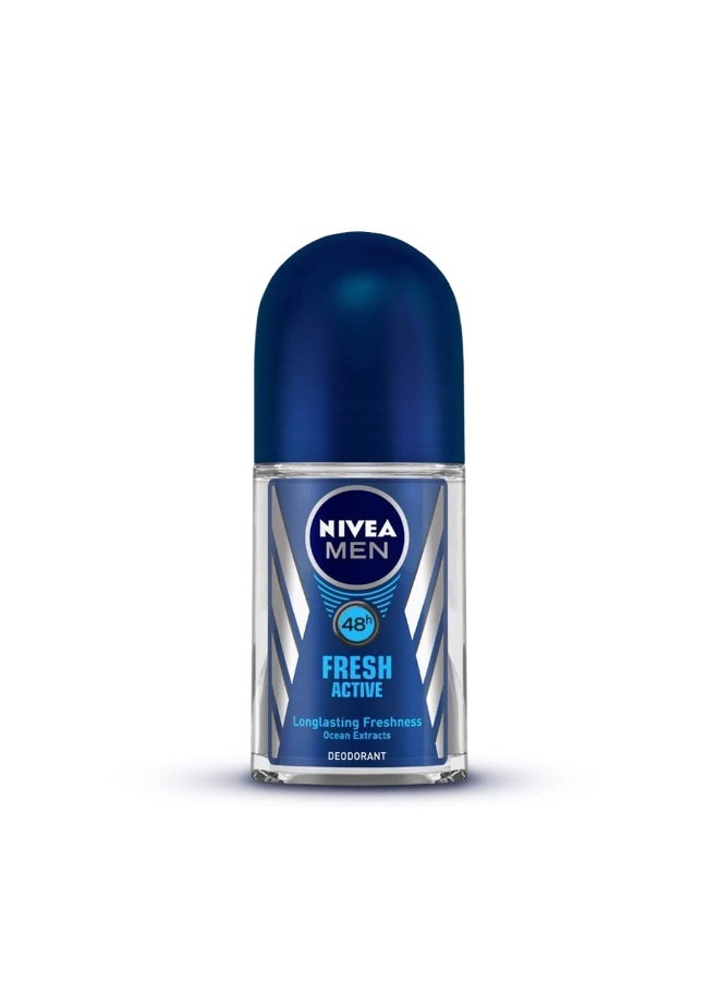 Nivea Fresh Active Roll On For Men, Anti-Perspirant, 50 Ml & Lip Balm, Fruity Strawberry Shine, 4.8G - Image 2